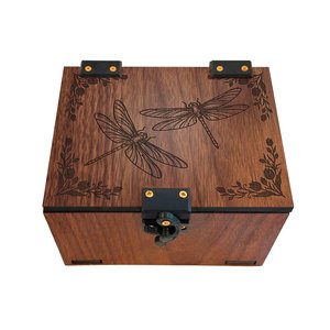 Bolso de Mano de Madera con Forma de Libélula, Caja de Madera Cuadrada con Cadena Desmontable para Regalo de Boda o Fiesta - Product Image 2