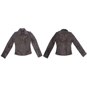 Chaqueta de Motocicleta de Cuero para Mujer de Alta Calidad, Chaqueta de Motociclista Protectora a Prueba de Viento para Mujer - Product Image 1