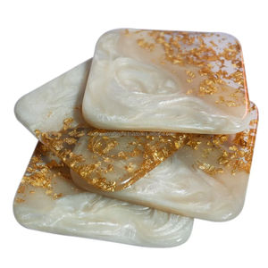 Posavasos de efecto mármol de resina epoxi de primera calidad, vasos modernos hechos a mano, Decoración de mesa elegante, juego de accesorios de resina con estilo - Product Image 1