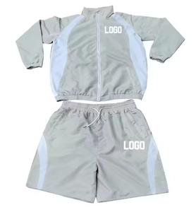 Ensemble de survêtement imperméable en nylon et polyester pour homme, coupe-vent deux pièces, séchage rapide, couleur unie - Product Image 4