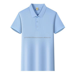 T-shirt polo en maille à manches courtes pour homme, décontracté et professionnel, respirant, imprimé brodé, technique unie - Product Image 2