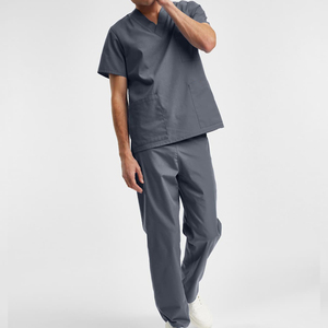 Straight Leg Stretchable Waist Scrub Suits For <b>Doctors</b> And Nurses Unisex Scrub <b>Set</b> Medical Scrubs Uniforms - Product Image 2