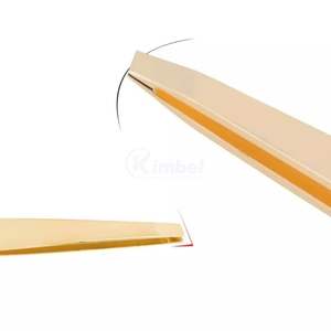Ensemble de pinces à sourcils dorées dans un tube de rangement, outils de toilettage de précision en acier inoxydable, design personnalisé - Product Image 4