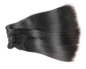 Extensiones de Cabello Humano Remy Indio a Granel, Doble Trama, Doble Costura a Máquina, de un Solo Donante, 8A/9A, Liso Sedoso, Negro - Product Image 3