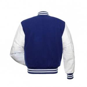 Nouvelle veste universitaire personnalisée pour homme en laine méltone avec manches en cuir, modèle 2026, vente en gros, en tissu toile pour le printemps - Product Image 6