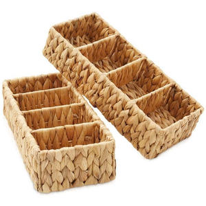 2 Water Hyacinth Storage Baskets Woven Storage <b>Bins</b> water hyacinth - Product Image 5