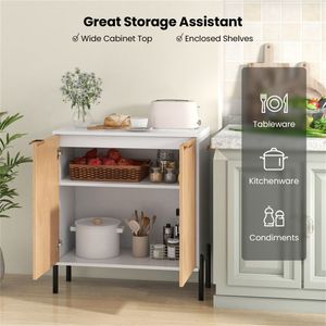 "White <b>Sideboard</b> Cabinet for <b>Kitchen</b>/Dining Room/Entryway Easy to Organize" - Product Image 4
