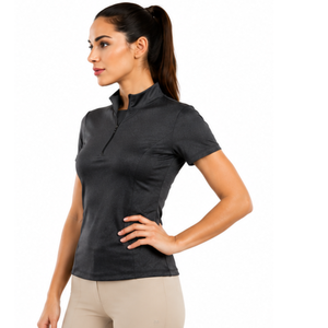 Chemise d'équitation professionnelle pour femmes, sport de plein air, coton, compression légère, coupe haute, manches courtes, été, équestre - Product Image 6