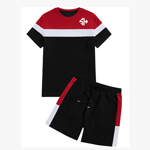 Summer New Trending Men's Shorts <b>Sets</b> 2-piece Outdoor Use Short Sleeve Breathable Shorts <b>Set</b> Casual Cotton Custom Men Shorts <b>Set</b> - Product Image 1