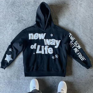 เสื้อฮู้ดดี้สตรีทแวร์แบบสั่งทำพิเศษ 480 500 GSM ผ้าหนาสำหรับฤดูหนาว ผ้าฝ้าย 100% ซันเฟดวอช สำหรับงานปักแบบดิสเทรส ทรงปกติ - Product Image 1