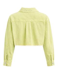 Veste en jean courte pour femme, vert clair personnalisé, avec fermeture boutonnée sur le devant ornée de strass, manches longues, style streetwear tendance - Product Image 2
