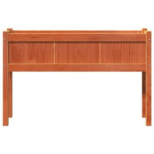 Ensemble de 2 jardinières en bois de pin massif de taille moyenne, couleur brun ciré, pour plantes et fleurs - Product Image 6