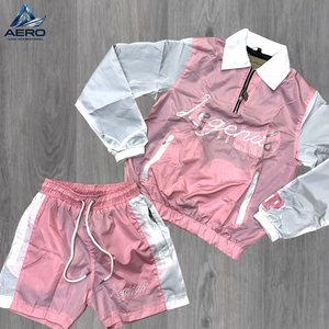 Latest Fully Custom logo High Quality Streetwear Outerwear <b>Set</b> Men's New Design Waterproof Shorts Jacket Windbreaker Shorts <b>Sets</b> - Product Image 2