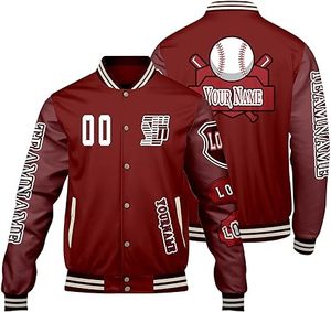 Veste d'hiver confortable pour homme, style Letterman, col montant, logo sur le devant, coupe-vent, respirante, séchage rapide, haute qualité, écologique - Product Image 1