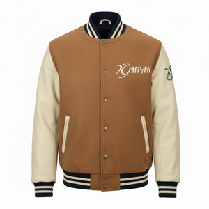 Ropa al por Mayor con Letras de Chenilla y Forro Acolchado Estilo Universitario Auténtico, Estética Americana - Product Image 1