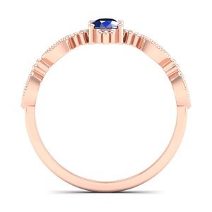 Anillo Solitario REYES Personalizado con Zafiro Azul de Corte Ovalado de 0.5Ct en Oro Sólido de 14K, Joyería con Moissanita Certificada por GRA - Product Image 4