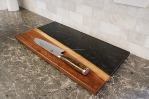 บอร์ดไม้ทำด้วยมือพร้อมถาดตัดเรซินอีพ็อกซี่แผ่นรองชาร์เตอรีพิมพ์ลายของขวัญจากห้องครัว - Product Image 5