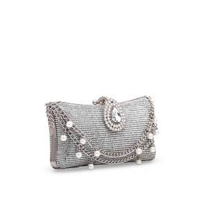 Clutch de novia plateado para mujer P15273 - Product Image 2