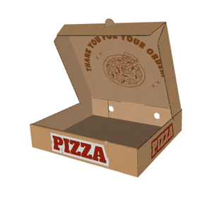 กล่องพิซซ่ากระดาษแข็งพิมพ์ลาย CBB-358กำหนดเองพร้อมดีไซน์สร้างสรรค์และโลโก้แบรนด์สำหรับบรรจุภัณฑ์กลับบ้านและการจัดส่ง - Product Image 1