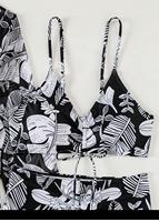 Ensemble de maillots de bain 3 pièces pour femmes avec paréo, mélange polyester + élasthanne, anti-UV et séchage rapide
