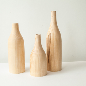 แจกันดอกไม้ไม้ งานฝีมือยั่งยืน แกะสลักด้วยมือ แจกันไม้เปล่า ราคาประหยัด - Product Image 6