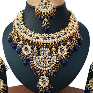 Vintage Flower Alloy Blue Zinc Plated Zircon Women's Engagement Wedding Party Anniversary <b>Gift</b> Necklace Earrings Headpiece - Product Image 4