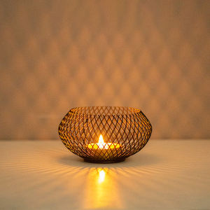 LANJO Porte-bougie en métal géométrique minimaliste fait main, durable et portable, avec support, style nordique, décoration d'intérieur - Product Image 4