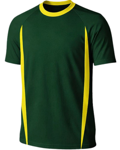 Maillot de football américain personnalisé vert foncé et jaune avec short, respirant, imprimé en sérigraphie, en polyester, pour entraînement et matchs, tenue d'équipe - Product Image 1