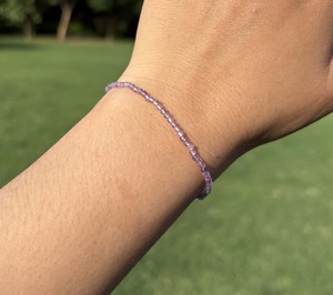 Natural <b>Amethyst</b> Micro Faceted Beads <b>Bracelet</b> 925 Sterling Silver Adjustable Purple Gemstone <b>Bracelet</b> Wholesale Jewelry - Product Image 2