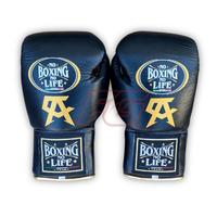 Guantes de Boxeo de Cuero Vacuno de Alta Calidad, Sin Boxeo No Hay Vida, para Entrenamiento y Sparring, con Cierre de Cordones, Absorben la Humedad