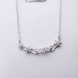 Conjunto de Cadena de Cuentas de Plata S925 con 3 Cuentas de Copo de Nieve, Accesorios de Joyería de Perlas DIY, Collar de Clavícula de Moda con Colgante 273 - Product Image 4