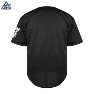 Jersey Deportivo de Béisbol con Bordado de Letras y Estampado por Sublimación en Color Negro, Diseño Clásico, Transpirable, de Manga Corta - Product Image 3