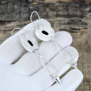 ต่างหูห้อยประดับทองคำแท้ Apache Pyrite Luxury  ทำจากเงินแท้ 925  งานแฮนด์เมด  เหมาะสำหรับงานปาร์ตี้ ของขวัญวันครบรอบ - Product Image 4