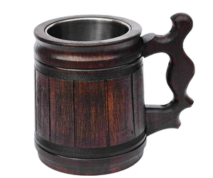 Mug à café en bois d'acacia fait main - Design contemporain, écologique et portable pour la maison, le bureau et l'extérieur - Product Image 3