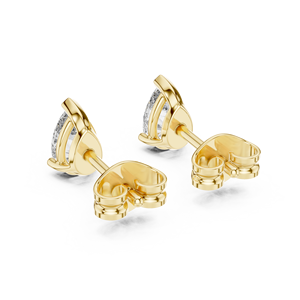 Pendientes de Diamantes Cultivados en Laboratorio con Corte Pera de 0.5CT, Engastados en Oro Amarillo de 18KT, para Mujer, Regalo de Compromiso, Boda, San Valentín, Uso Diario - Product Image 3