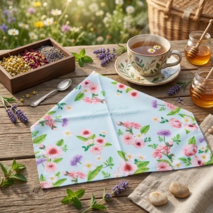 [K-ESSENTIALS] Pañuelo de Bolsillo Premium de Algodón Asa 60s con Estampado Floral Rosa, Ultraligero y Transpirable - Product Image 5