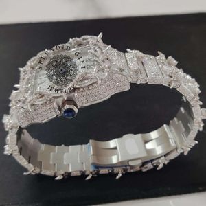 Reloj de Diamantes Splendid Gift Jewelry, Cuadrado, Movimiento Analógico de Cuarzo, Esfera de Cristal de Zafiro, Caja de Moissanita, Números Romanos, para Hombre, de Lujo - Product Image 2