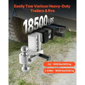 Supporto per Gancio di Traino Regolabile da 4 Pollici in Lega di Alluminio Resistente, Adatto per Ricevitore da 2,5 Pollici, Montaggio su Gancio di Traino da 2 Pollici - Product Image 2