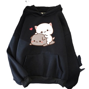 Sudadera con Capucha Estilo Pareja, Diseño de Gato Abrazando, Unisex, Talla Grande, Suave, de Algodón, Informal, Cómoda - Product Image 5