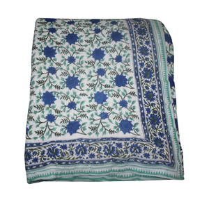 Silkgram Hand Block Print Jaipuri Quilt Handmade Floral Traditional Reversible Eco-Friendly Cotton <b>Bedspread</b> Washable Breathable - Product Image 4
