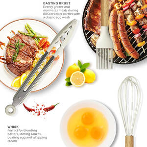 Ensemble d'ustensiles de cuisine en silicone, résistants au lave-vaisselle et au four, faciles à nettoyer, pour ustensiles de cuisine antiadhésifs, ensemble de spatules - Product Image 4