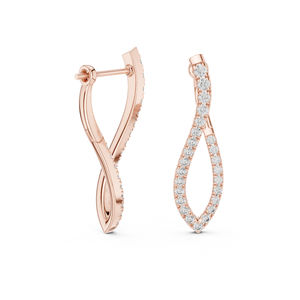 Pendientes de Oro Blanco de 14K con Diamantes Cultivados en Laboratorio, Redondos, para Mujer |   Ropa de Oficina |   Diamante Cultivado Nuevo - Product Image 5