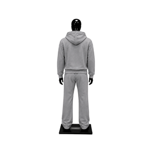 Ensemble de survêtement gris clouté pour homme – Hoodie zippé et pantalon droit – Tenue décontractée streetwear – Vente en gros personnalisée de qualité supérieure - Product Image 2
