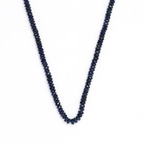 ลูกปัดแซฟไฟร์สีน้ำเงินเข้มขนาด 3 มม. 3.5 มม. ทรงรอนเดลเหลี่ยมเจียระไนด้วยมือ สำหรับทำเครื่องประดับจากอัญมณีธรรมชาติ - Product Image 3