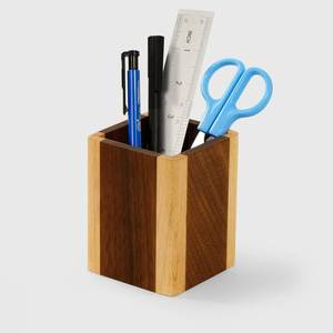 Wooden Pen <b>Storage</b> <b>Container</b> with Natural Finish Executive Wooden Pen Holder for Professional Desks Wooden Workspace Organizer f - Product Image 4
