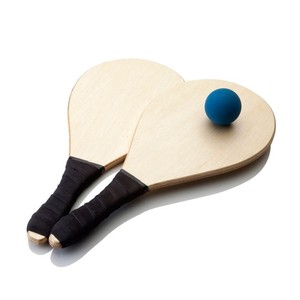 Ensemble de raquettes de beach tennis en bois durable avec logo personnalisé, vente en gros, raquettes de paddleball en bois brut, ensemble de raquettes pour sports de plein air - Product Image 3
