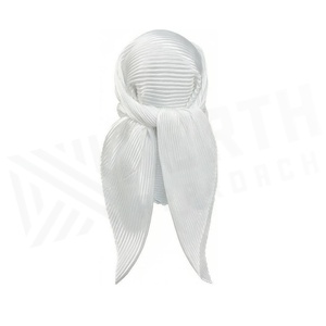 Hijab en soie blanche pour femmes, long, plissé, uni, multifonctionnel, à porter tous les jours, toutes saisons - Product Image 2