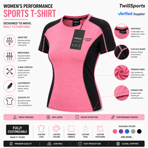 Camiseta Deportiva Personalizada para Mujer, de Secado Rápido, Transpirable, para Correr, Gimnasio, Entrenamiento, Ropa Deportiva Activa, con Bloques de Color - Product Image 6