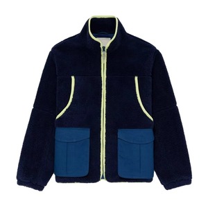 Outdoor Windproof Breathable Sherpa <b>Fleece</b> Canvas Men's Winter Jackets Stand Collar Front Logo Comfortable <b>Fleece</b> Jacket - Product Image 2