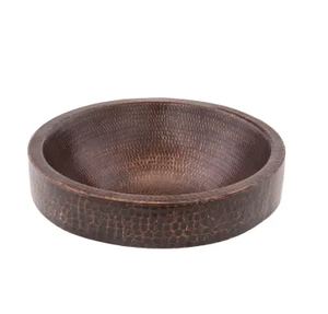Évier de bar encastré rond en cuivre de 15 pouces, design tendance, lavabo en cuivre martelé de forme ronde, évier de cuisine et de salle de bain en promotion - Product Image 4